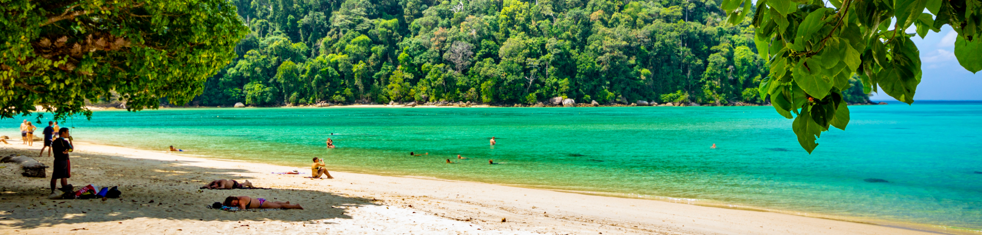 Spiaggia immersa nella natura della thailandia 