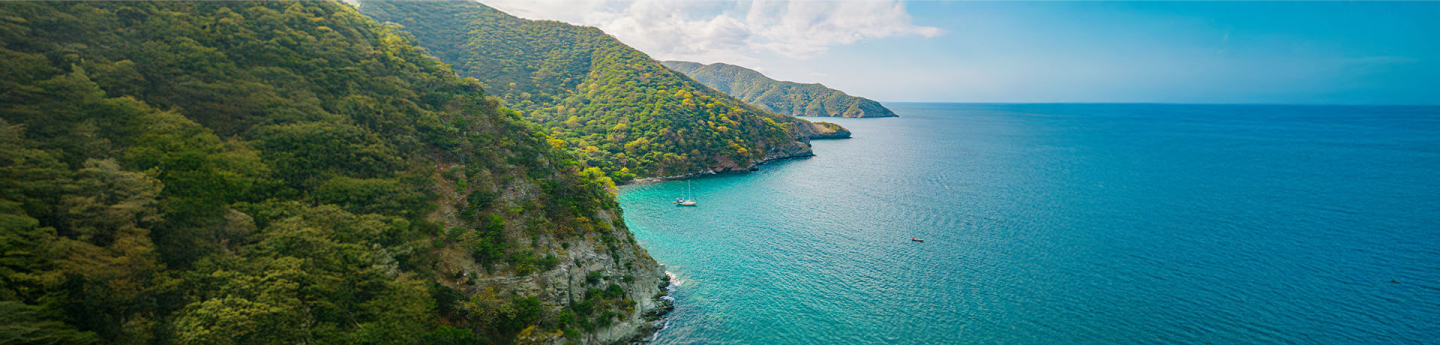 vista panoramica costa di Santa Marta, Colombia