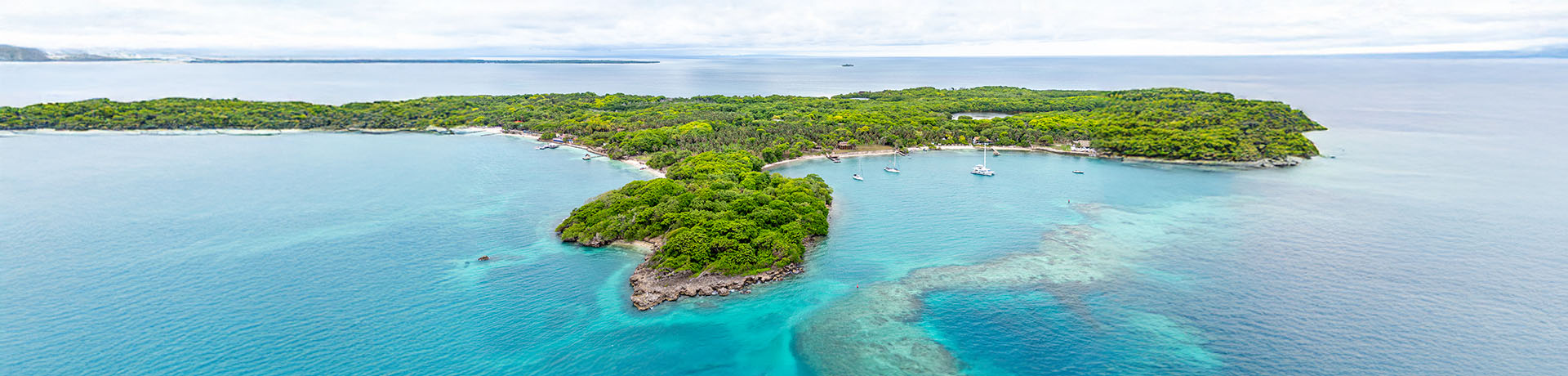 panoramica su isole del Rosario, Colombia