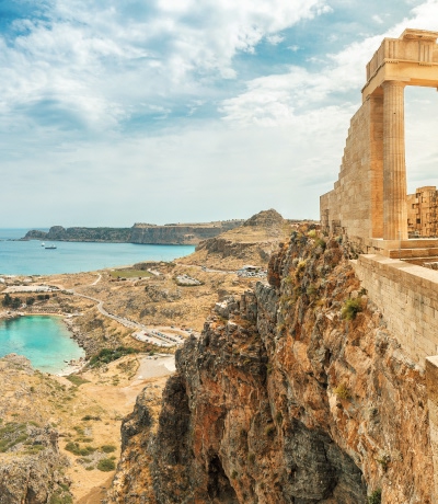 Architettura antica della Grecia. Destinazioni di viaggio dell'isola di Rodi