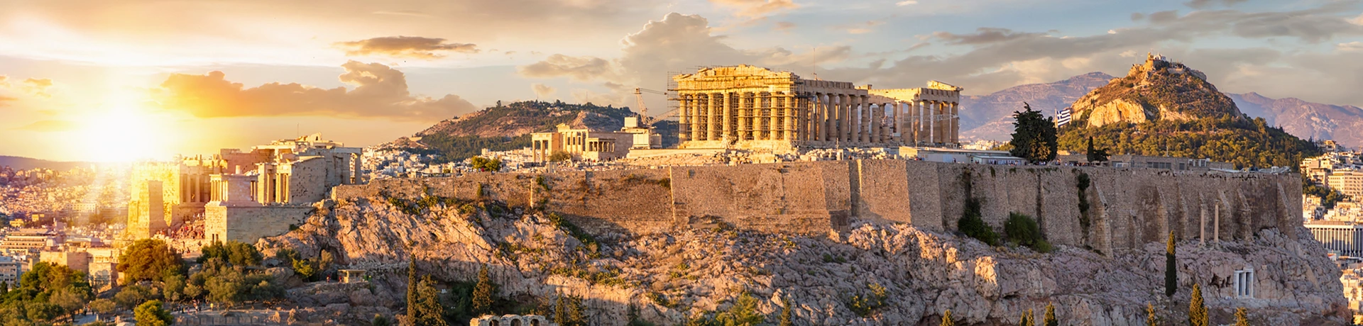 Vista panoramica sull'Acropoli di Atene, Grecia