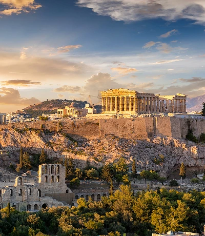 Vista panoramica sull'Acropoli di Atene, Grecia