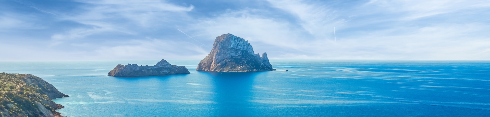 Vista aerea di Cala d'Hort, Ibiza